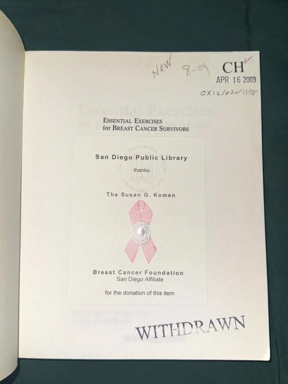 Essential Exercises for Breast Cancer Survivors Hardcover Book